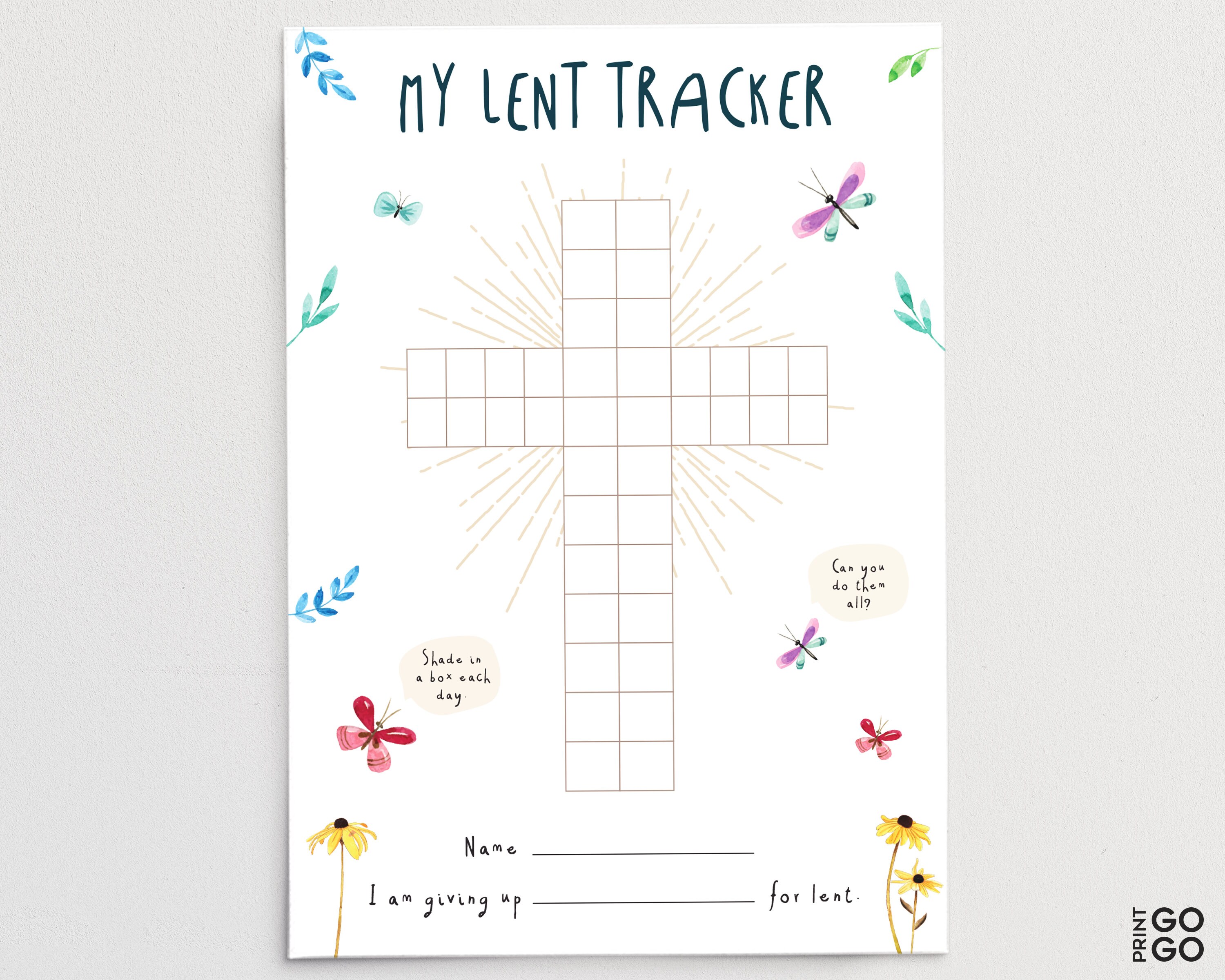 Lent Tracker for Children | Lenten Journal for Kids | 40 Day Tracker ...
