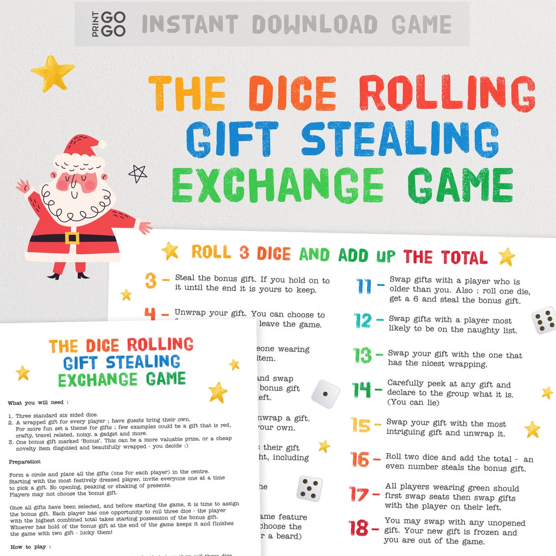 Christmas Roll the Dice Gift Exchange Game the Hilarious Yankee Swap