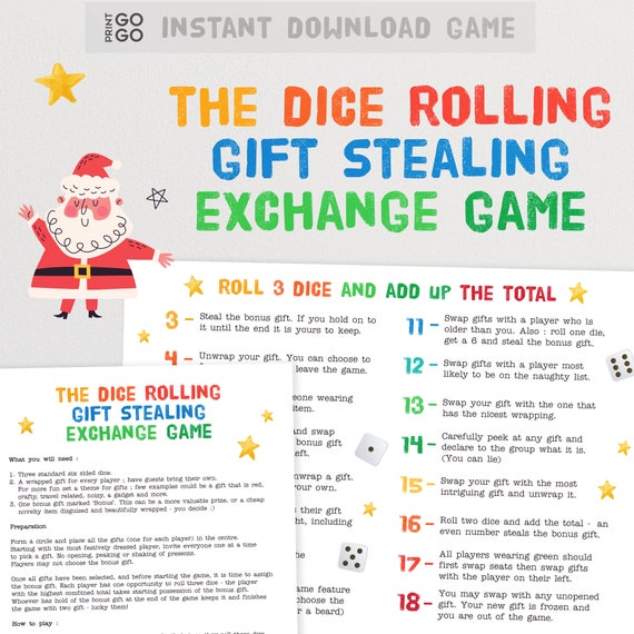 Christmas Roll the Dice Gift Exchange Game the Hilarious 