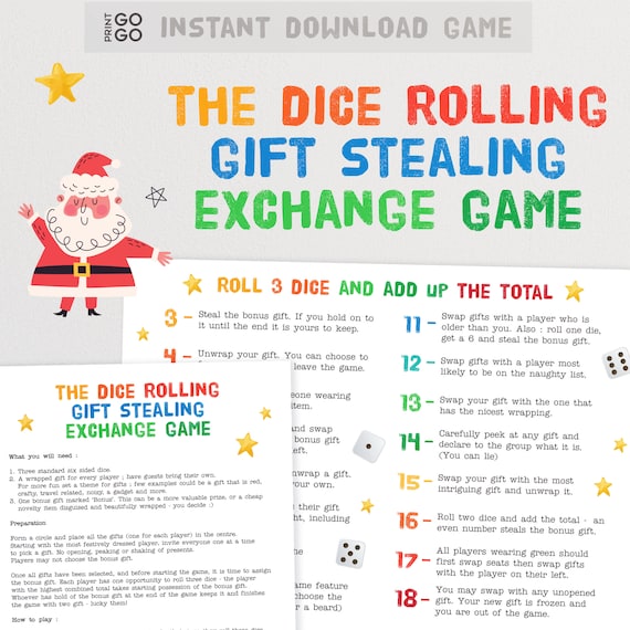 Christmas Roll the Dice Gift Exchange Game the Hilarious 