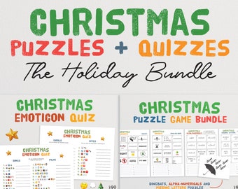 Julpusselquizpaket | Juldingbats-quiz | Julemoticon-quiz | Julordpussel | Högtidspussel | Familjequiz