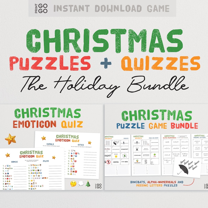 Christmas Puzzle Quiz Bundle