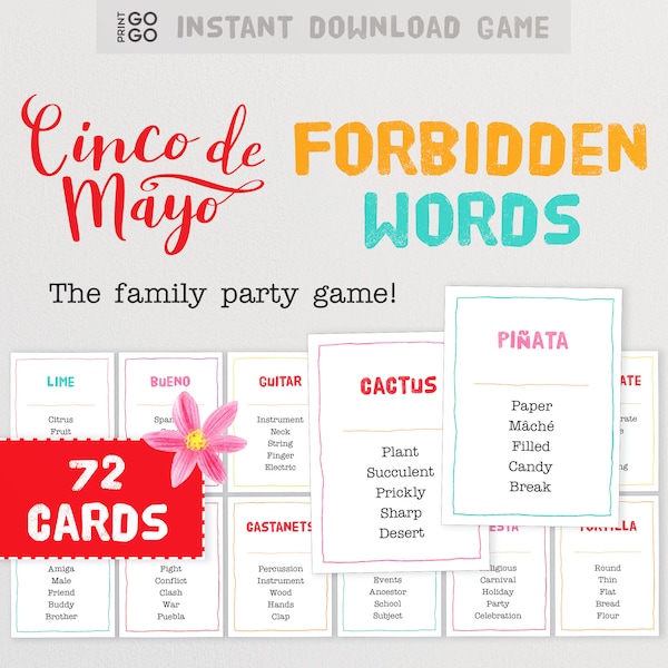 Cinco de Mayo Forbidden Words - Das urkomische Familienparty-Spiel, in dem man vorsichtige Hinweise gibt | Mexikanische Tabukarten | Spieleabend Idee