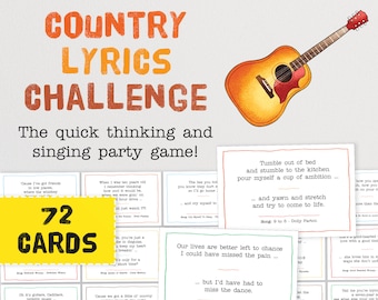 Country Musik Liedtext Herausforderung Spiel - Das schnelle Denken und Singen Gruppe Party Spiel | Beende das Lyric Game | Musikalische Gruppenspiele