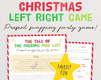 Christmas Left Right Game Gift Exchange - The Fast Paced Present Swap Game | Yankee Swap | Kids White Elephant | Family Pass the Present