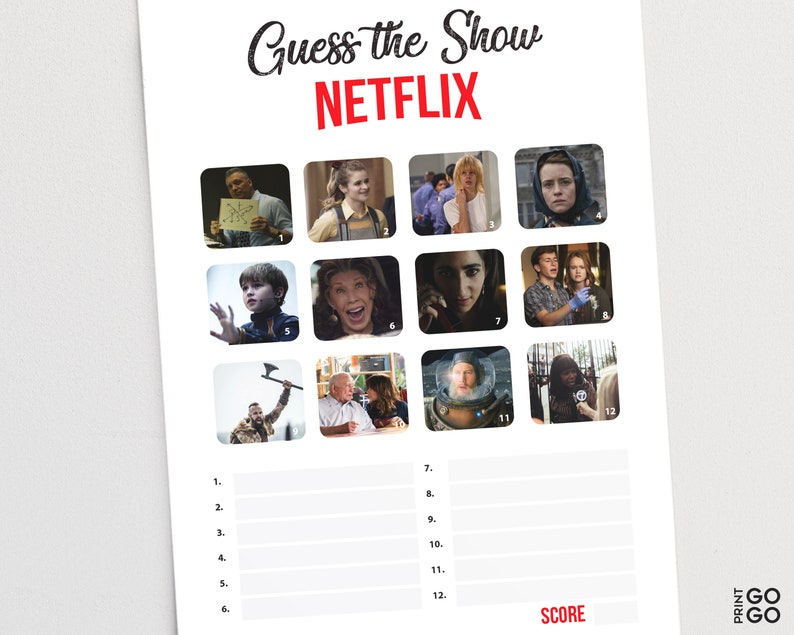 Guess The Netflix Show Game Television Quiz TV Pub Quiz Etsy