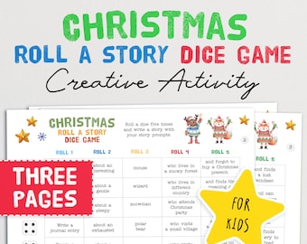 Christmas Roll A Story Dice Game for Kids | Holiday Story Game for Children | Writing Challenges | Kids Activities | Creative Writing Games