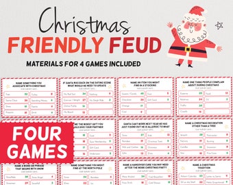 Christmas Friendly Feud Game - The Hilarious Party Game of Guessing Top Answers | Printable Holiday Group Activity | Fun Family Reunion Idea