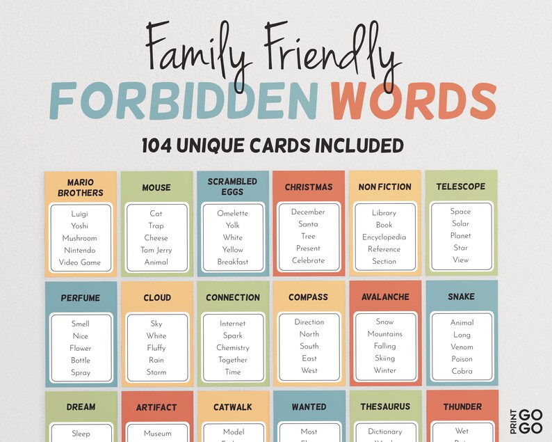 Family Party Game Night Blankety Blank Game Family Friendly Quiz Family Forbidden Words Family Game Bundle Family Feud Quiz