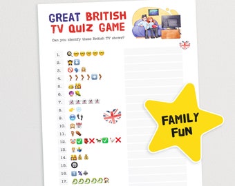 Great British TV Quiz - The Fun Game of Naming a Popular Program From an Emoticon Riddle | Pub Quiz Picture Round | Television Trivia Quiz