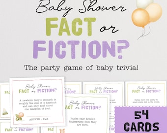 Baby Shower Fact or Fiction - The Fun Group Party Game of Baby Trivia | Baby True or False Game | Baby Shower Quiz  Game | Baby Shower Fun