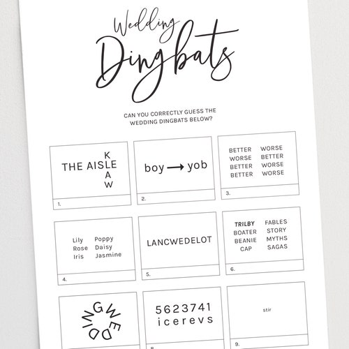 25 Wedding Table Games Ice Breaker Game Wedding Games Gold Etsy