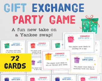 Gift Exchange Party Game - The Hilarious Yankee Swap Gift Game for Groups | Christmas White Elephant Present Swap Cards | Holiday Family Fun