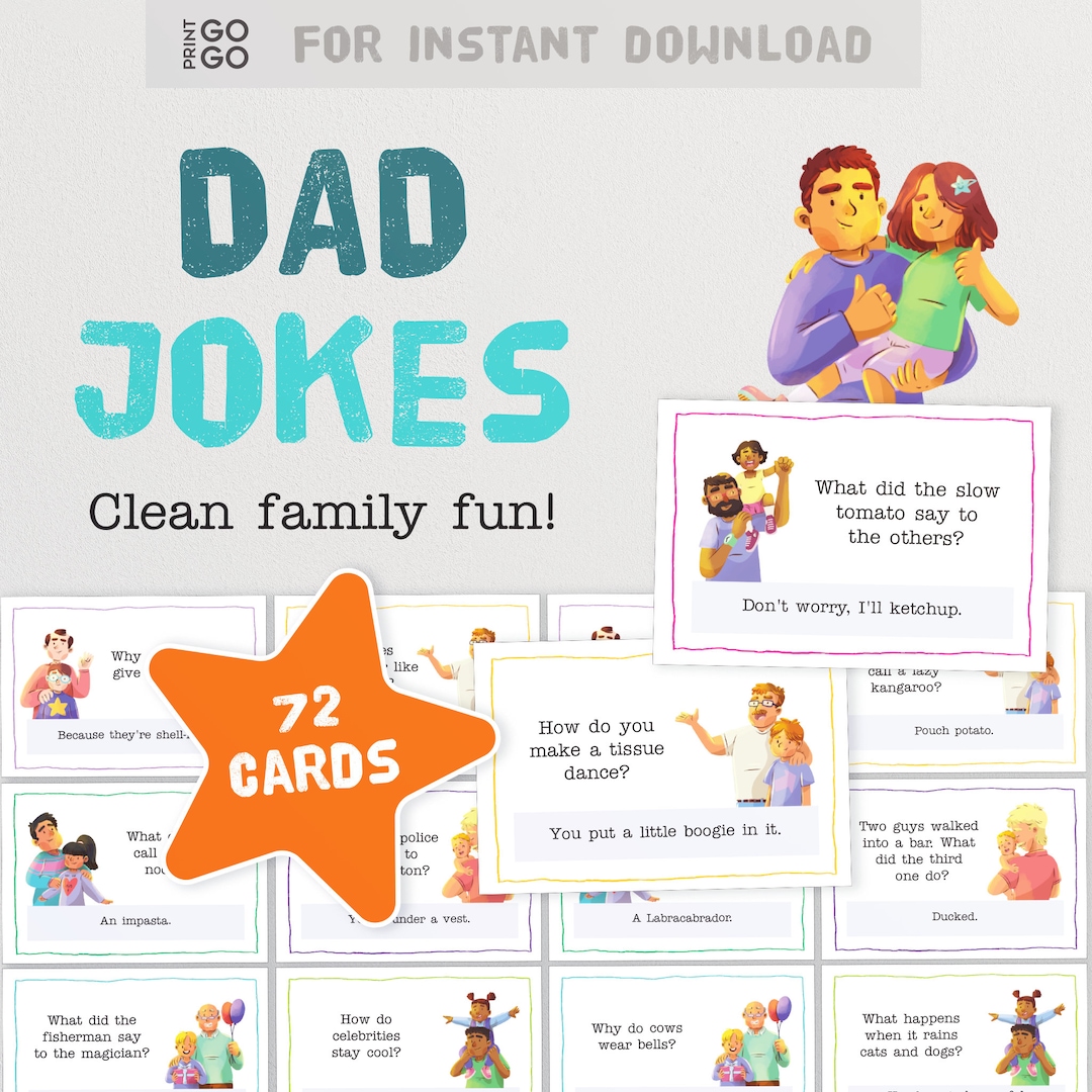 Dad Jokes 72 Printable Family Friendly Cheesy Jokes for Fathers Day