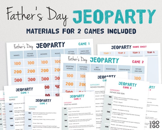 Father S Day Jeoparty Trivia Game Jeopardy Quiz Etsy