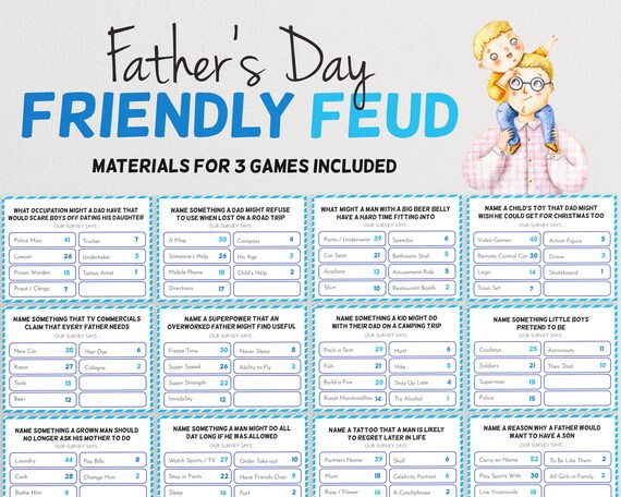 Father's Day Feud Printable Game Fun Family Activity for -  Portugal