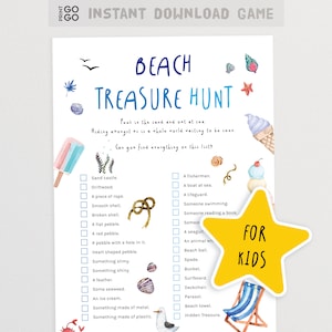 Beach Treasure Hunt for Kids | Nature Scavenger Hunt Game | Children&#39;s Holiday Game | Outdoor Activities for Kids | Outdoor Treasure Hunt