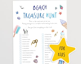 Beach Treasure Hunt for Kids | Nature Scavenger Hunt Game | Children's Holiday Game | Outdoor Activities for Kids | Outdoor Treasure Hunt