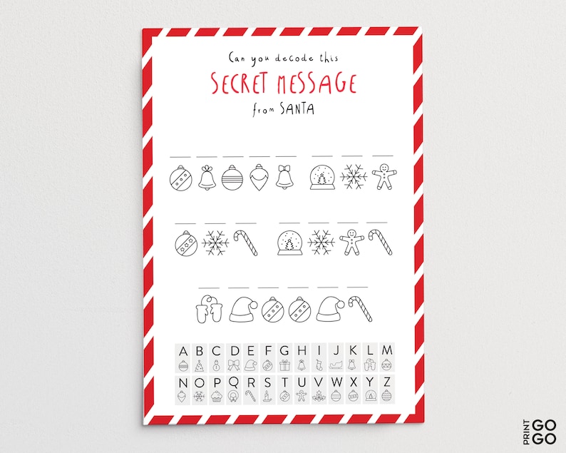 Coded Secret Messages From Santa Bundle Christmas Secret | Etsy