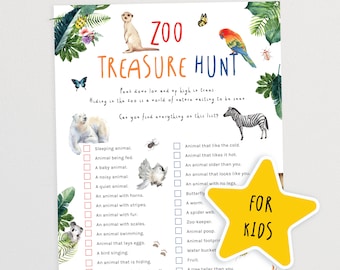 Zoo Treasure Hunt for Kids | Animal Scavenger Hunt Game | Childrens Party Game | Outdoor Activities for Children | Animal Treasure Hunt