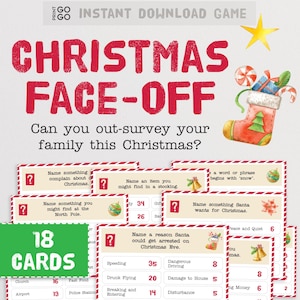 Christmas Face-Off - Can you out survey your family this holiday? Hilarious party game for groups! (Digital Download)