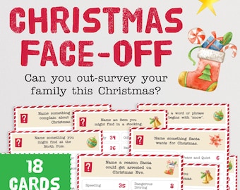 Christmas Face-Off - Can you out survey your family this holiday? Hilarious party game for groups! (Digital Download)