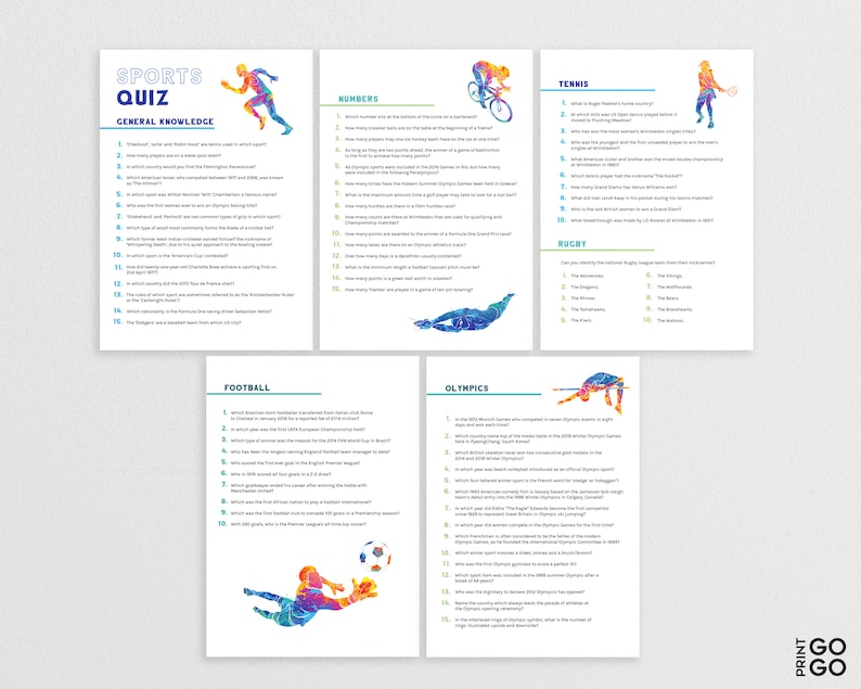Sports Quiz Sports Trivia Night Pub Quiz Night Sports Etsy UK