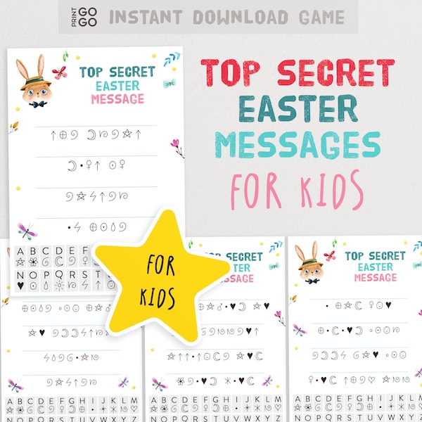 Easter Bunny Coded Secret Messages - The Fun Alternative Activity to an Egg Hunt for Kids  | Spring Code Spy Messages | Easter Egg Messages