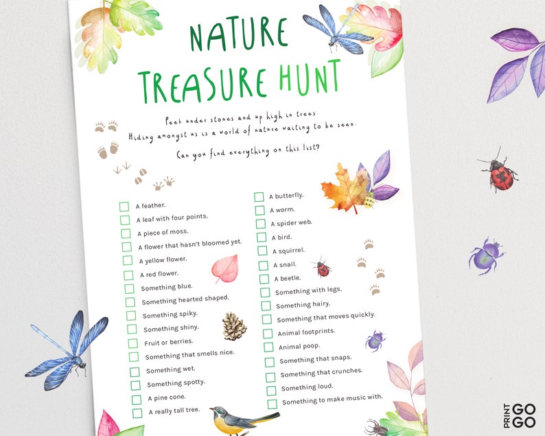 Nature Treasure Hunt for Kids Outdoor Scavenger Hunt Game - Etsy