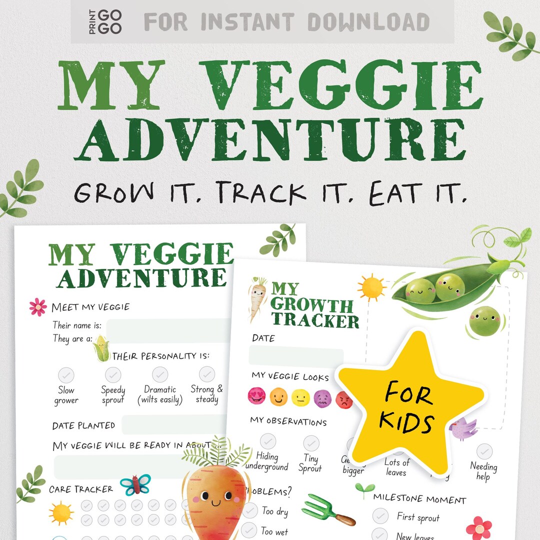 Vegetable Adventure My Veggie Adventure - From Tiny Seed to Tasty Treat! Vegetable Tracker ...
