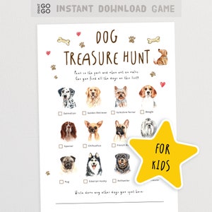 Dog Breed Treasure Hunt for Kids | Outdoor Scavenger Hunt Game | Dog I Spy Game | Outdoor Activities for Children | Holiday Games for Kids
