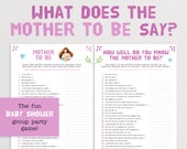 What Does the Mother To Be Say? - The Fun Baby Shower Group Party Game | Baby Shower Quiz | Mom To Be Game | Baby Shower Printable Game