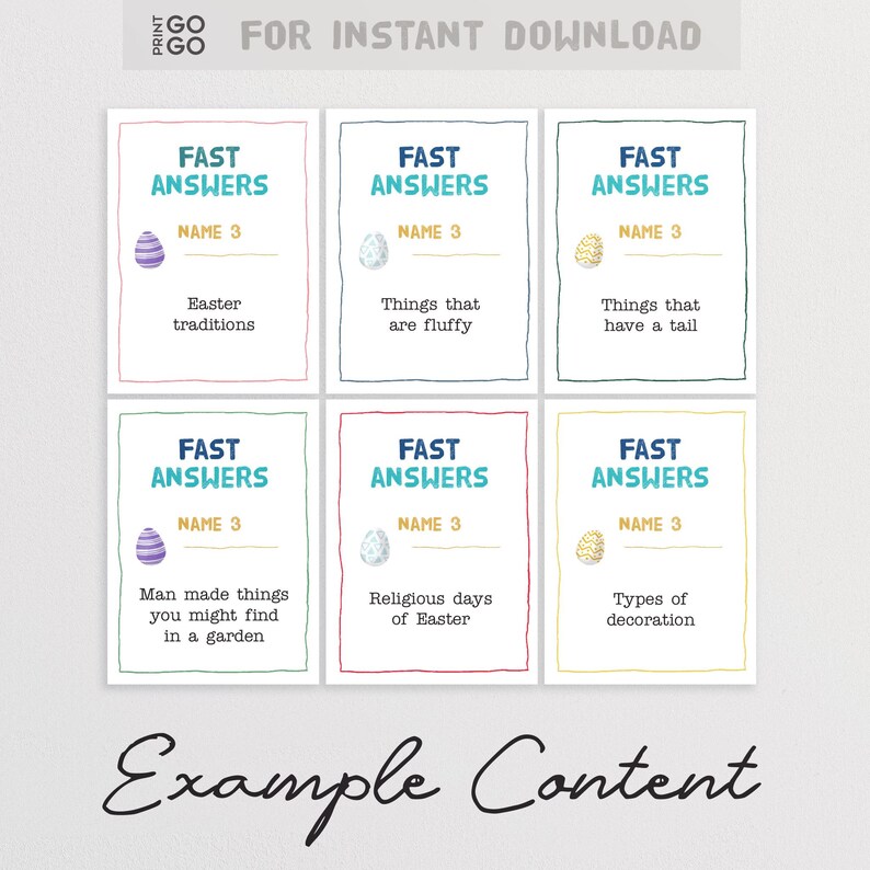 Easter Fast Answers Game - the Fun Quick Thinking Family Party Game ...