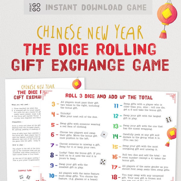 Chinese New Year Roll the Dice Gift Exchange Game - The Hilarious Gift Swapping Party Game | New Year Present Swap | Lunar NYE Family Game