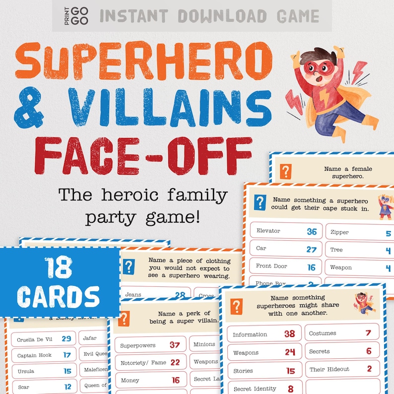 Superheroes + Villains Face-Off : The Heroic Duel for Top Answers and Points (Digital Download)