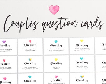 56 Couples Question Cards | Couple Conversation Cards | Couples Cards | Relationship Questions | First Anniversary Gift | Paper Anniversary