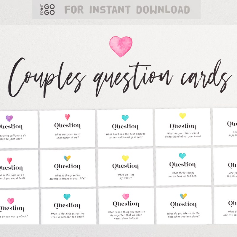 Couples Questions Card - Etsy