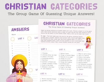 Christian Categories - The Group Game Of Guessing Unique Answers! | Lenten Church Games | Bible Group Games | Lent Easter Activities