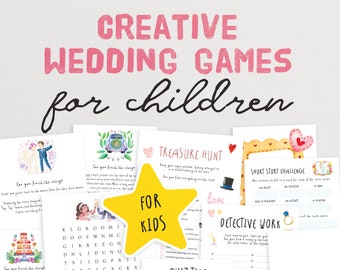 Juegos y actividades creativas para bodas infantiles / Actividades infantiles para bodas / Juegos de boda para niños / Juegos para la hora del cóctel infantil / Juego de recepción