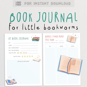 Diario de libros para niños / Diario de lectura para niños / Registro de lectura / Diario de lectura / Rastreador de libros / Actividades interiores para niños