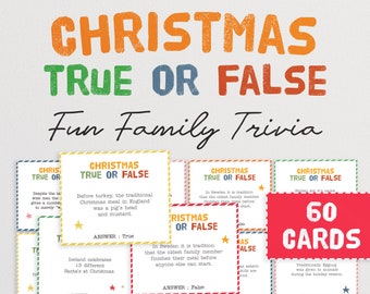 Christmas Facts True or False Quiz | Christmas Day Family Quiz | Holiday Family Game | Trivia Game Night | Xmas Party Pub Quiz | Xmas Games