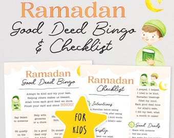 Ramadan Activities for Children - Including Gratitude Dice Game and Checklist. (Digital Download)