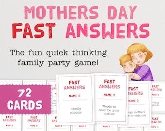 Mothers Day Fast Answers Game - The Fun Quick Thinking Family Party Game | Quick Fire 5 Second Group Game | Mothering Sunday Family Game