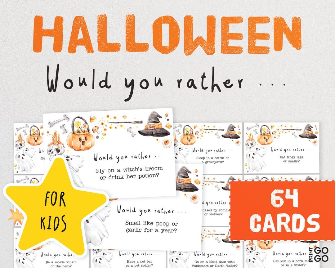 Halloween Would You Rather Cards  the Fun Halloween Party