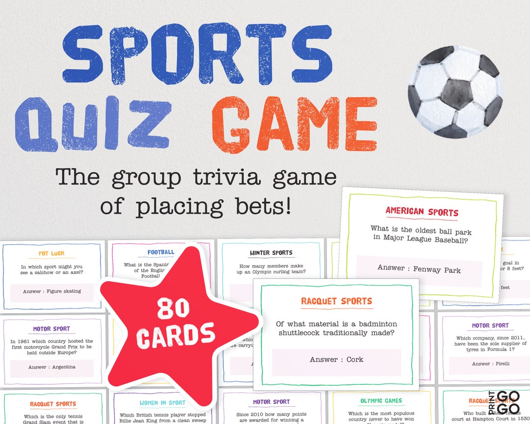 The Sports Quiz Game the Trivia Game of Placing Bets on Etsy