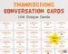 104 Thanksgiving Conversation Cards | Family Friendly Conversation Starters | Dinner Party Ideas | Family Discussion Cards | Gratitude Game 