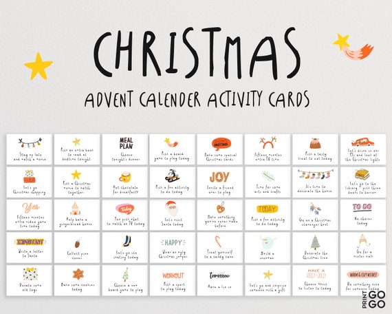 Christmas Advent Calendar Activity Cards Family Activities
