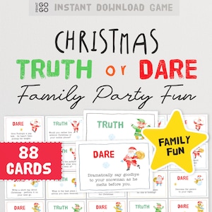 Truth or Dare-kerstkaarten: het leuke feestspel voor kinderen en gezinnen! | Afdrukbare groepsactiviteit kerst