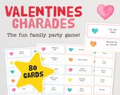 Valentines Charades - The Fun Family Party Game of Acting Out and Guessing Phrases | Valentines Charades Cards | Galentines Group Game