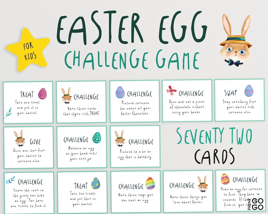 Easter Egg Challenge Game for Kids Easter Candy Game Stay Etsy